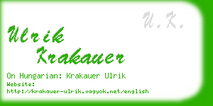 ulrik krakauer business card
